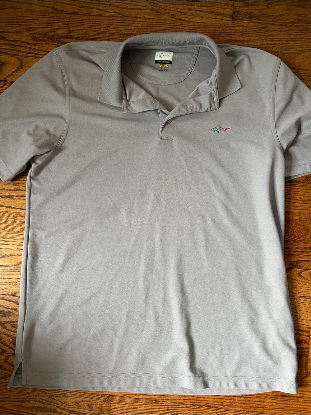 Greg Norman Collection Light Gray Polo with Subtle Shark Logo